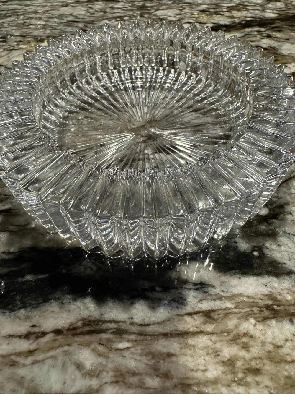 Clear Pressed Glass Decorative bottle holder - Home Dining